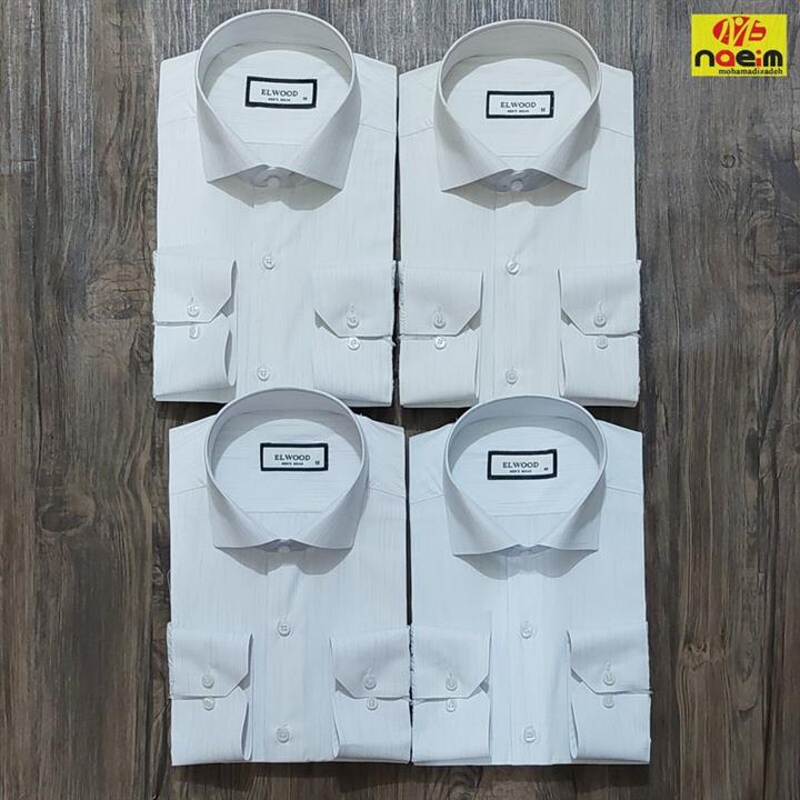 پیراهن پارچه آرو مردانه جعبه ای دوخت کلاسیک قواره دار  سایز m تا xl رنگبندی آستین بلند برند Elwood